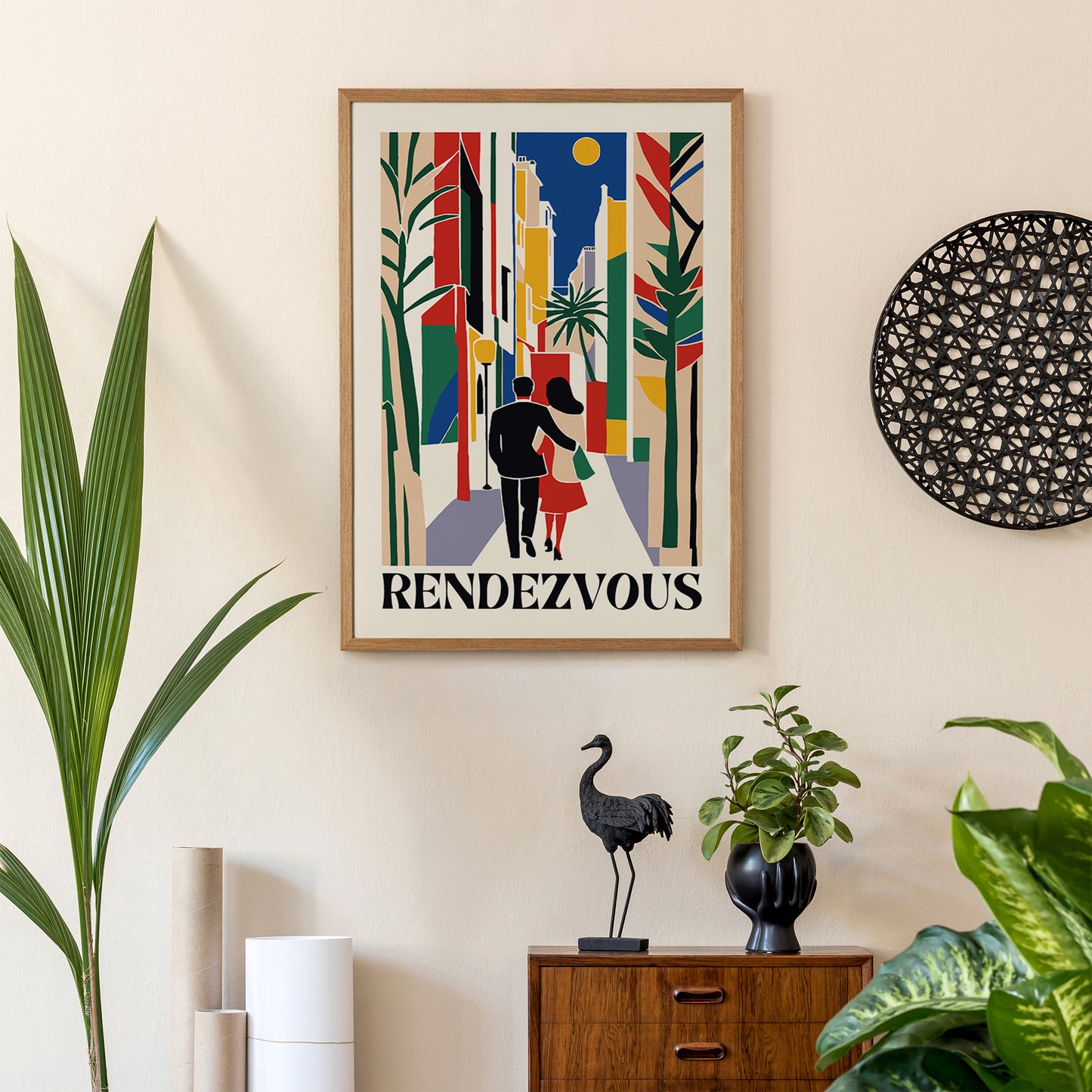 Rendezvous Mid Century Modern Poster