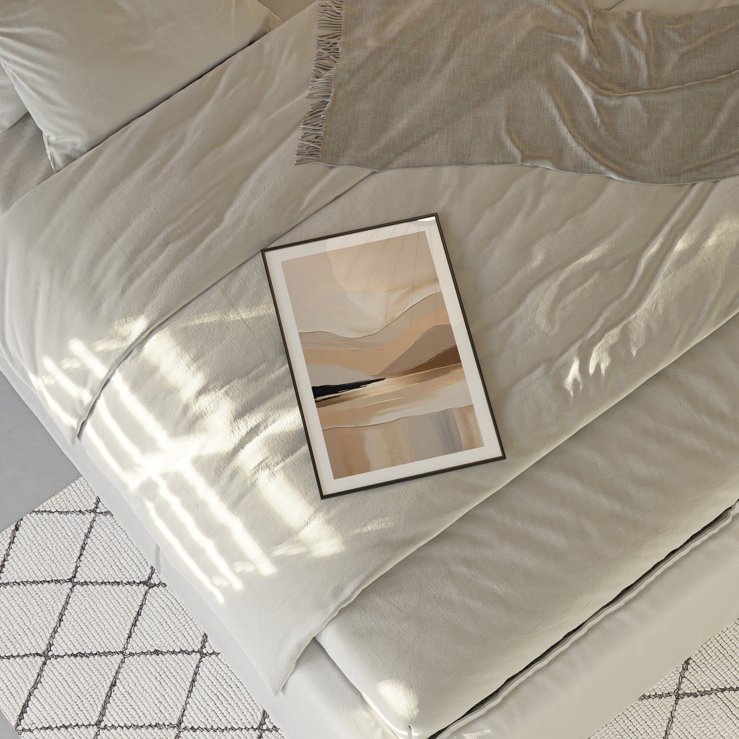 Beige Abstract Painting Print