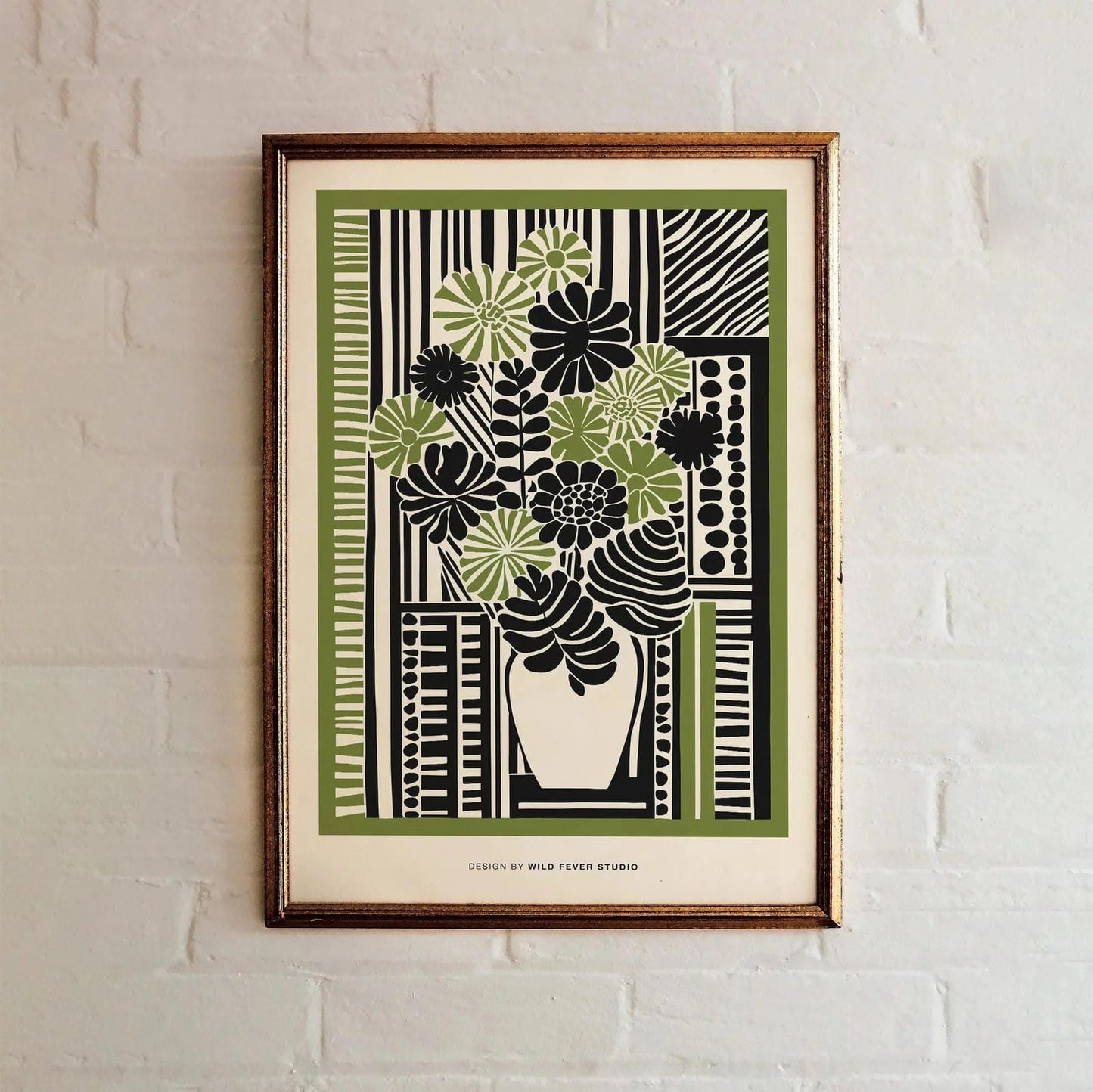 Farmhouse Wall Decor - Green Floral Print