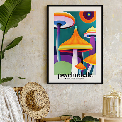 Colorful Psychodelic Mushrooms Wall Art