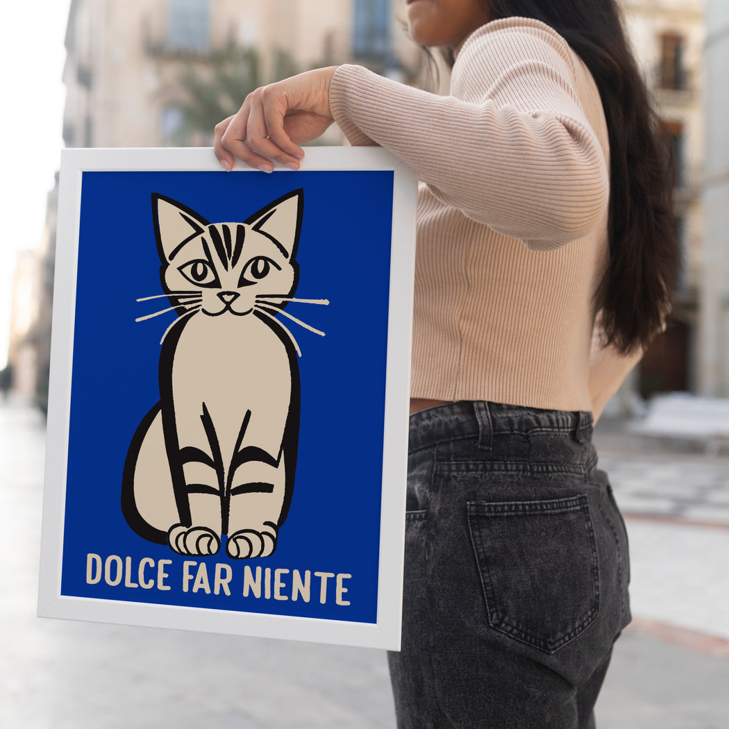 Dolce Far Niente Cat Poster