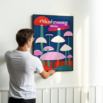 Mushrooms Babe Colorful Poster