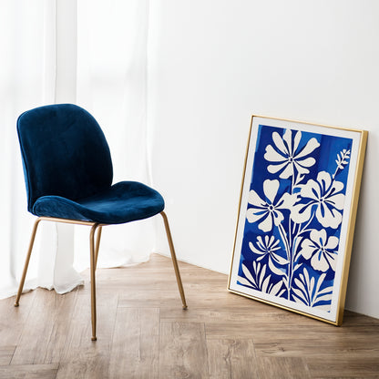 Indigo Blue Floral Poster