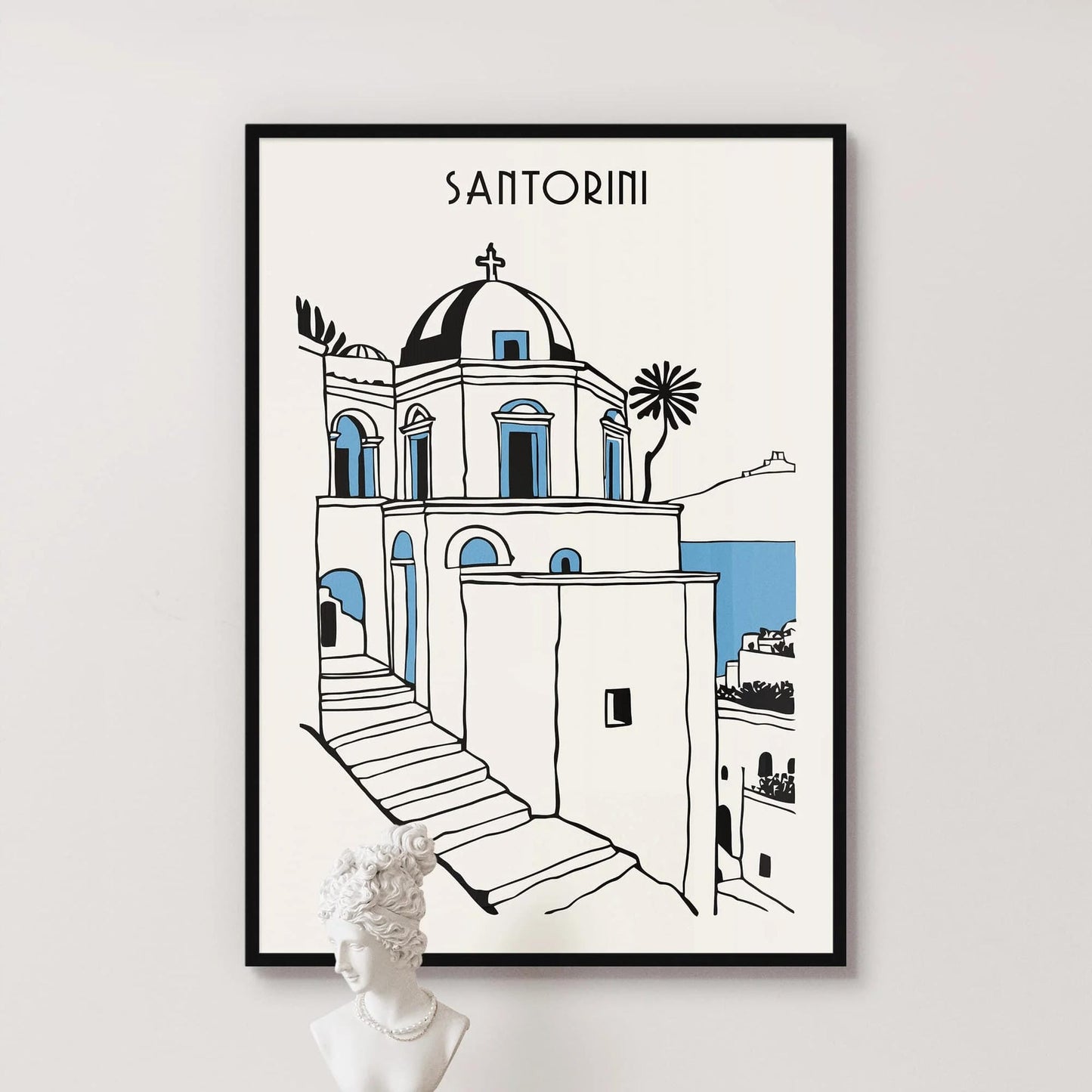 Santorini Minimalist Cityscape Poster