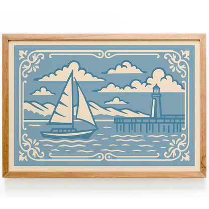 Coastal Blue Landscape Horizontal Print