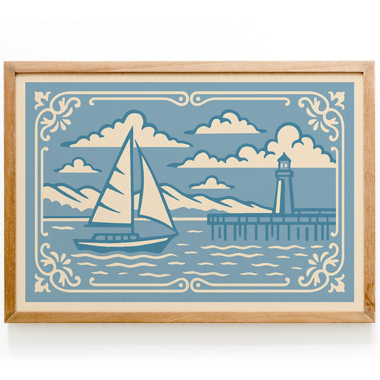 Coastal Blue Landscape Horizontal Print