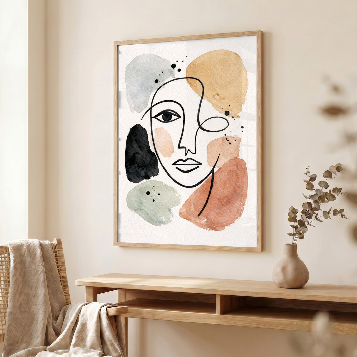 Abstract Face Line Art Poster