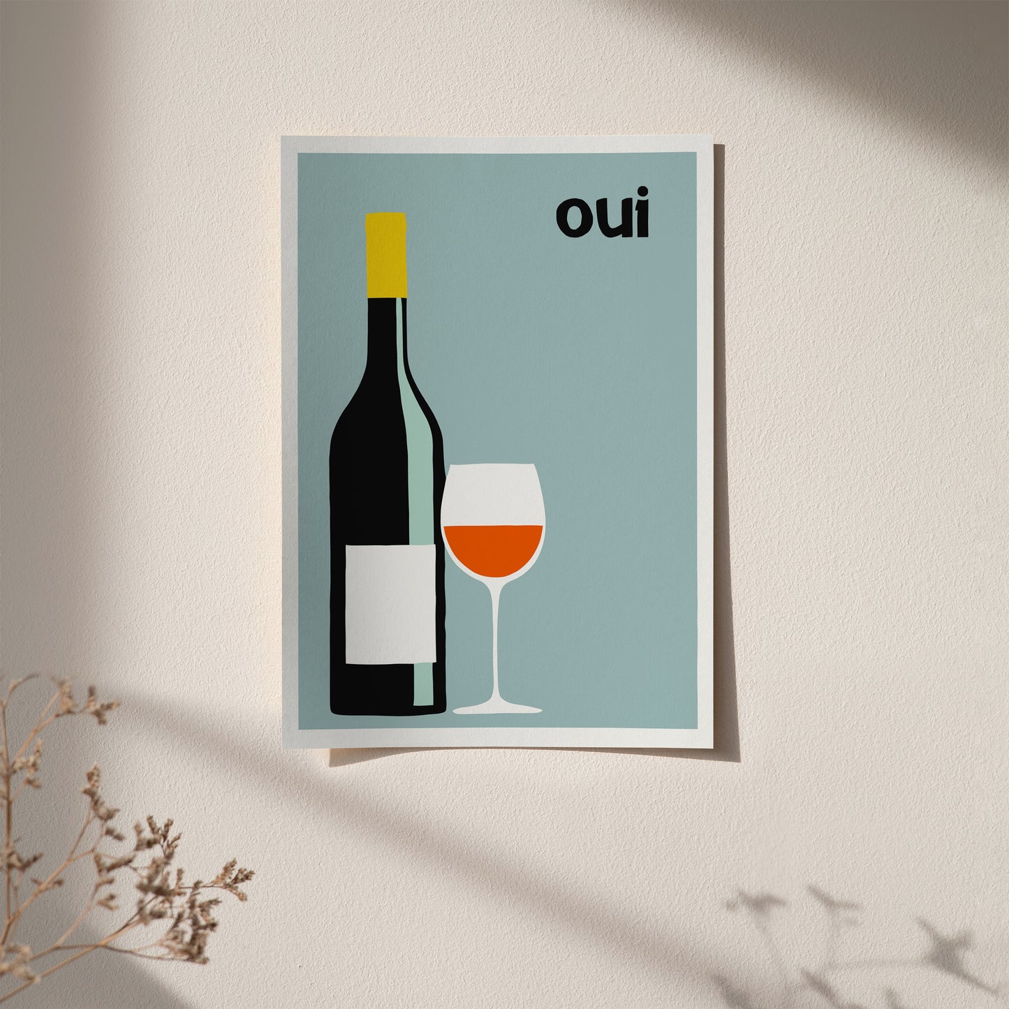 Oui Cute Wine Poster