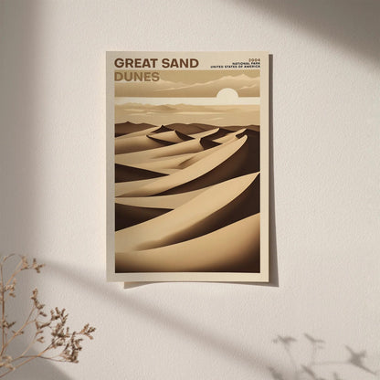 Great Sand Dunes Retro Poster
