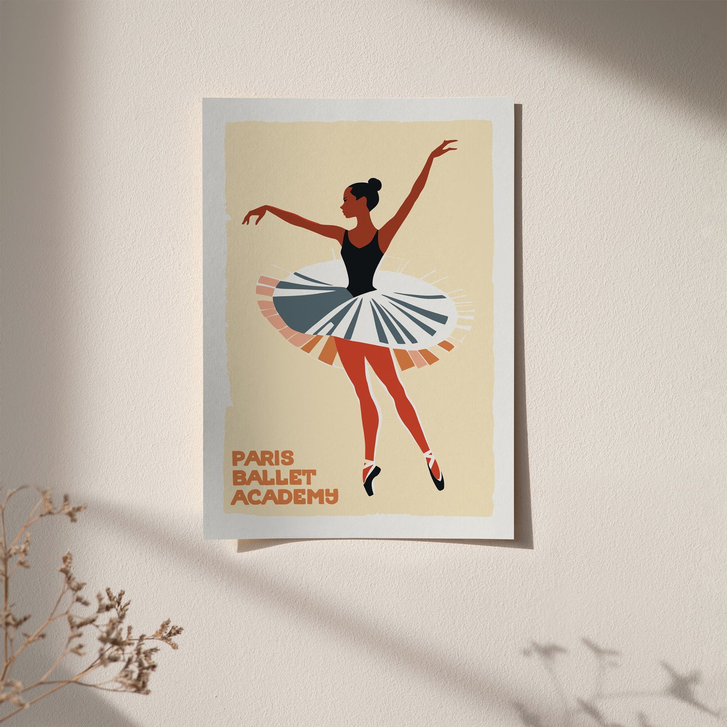 Paris Ballet Academy Retro Art Print