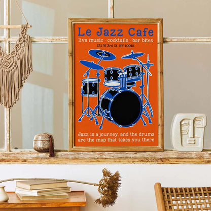 Live Jazz Night – Retro Cafe Print