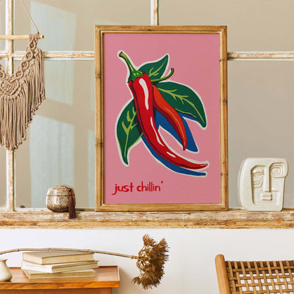 Just Chillin' Peppers Poster