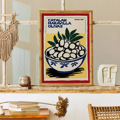 Catalan Olivas Retro Food Poster