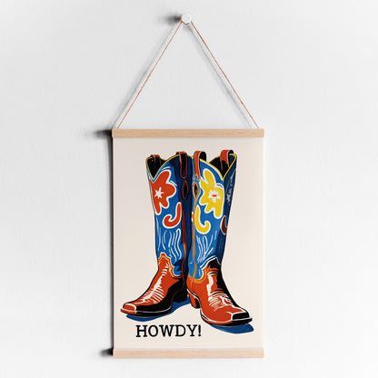Howdy! Cowboy Boots Pop Art