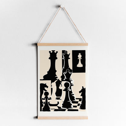 Black & White Chess Art Print