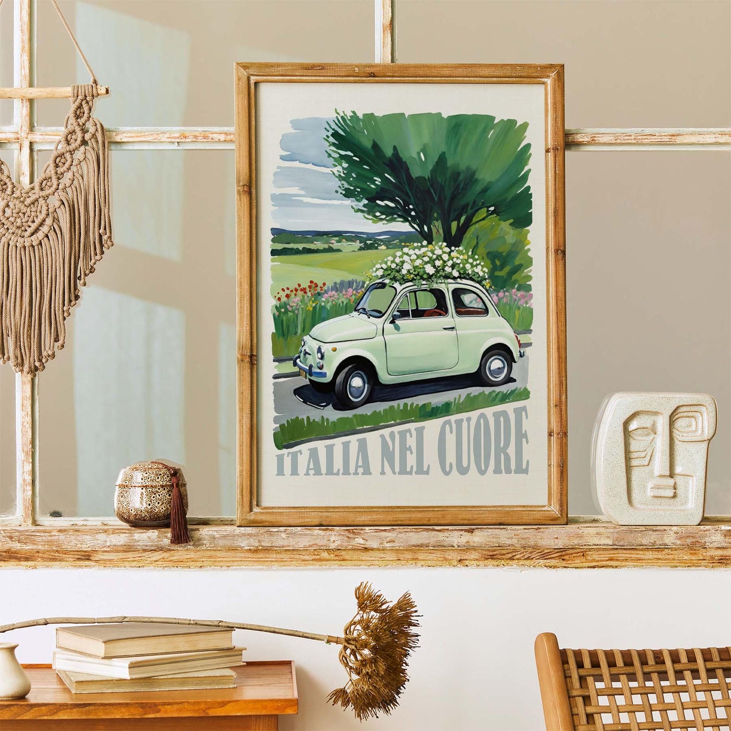 Italia Countryside Car Poster Print