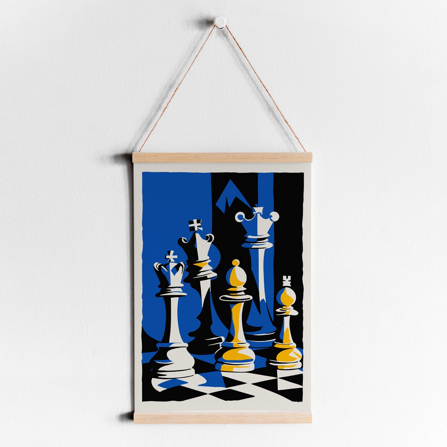 Blue & Yellow Chess Poster