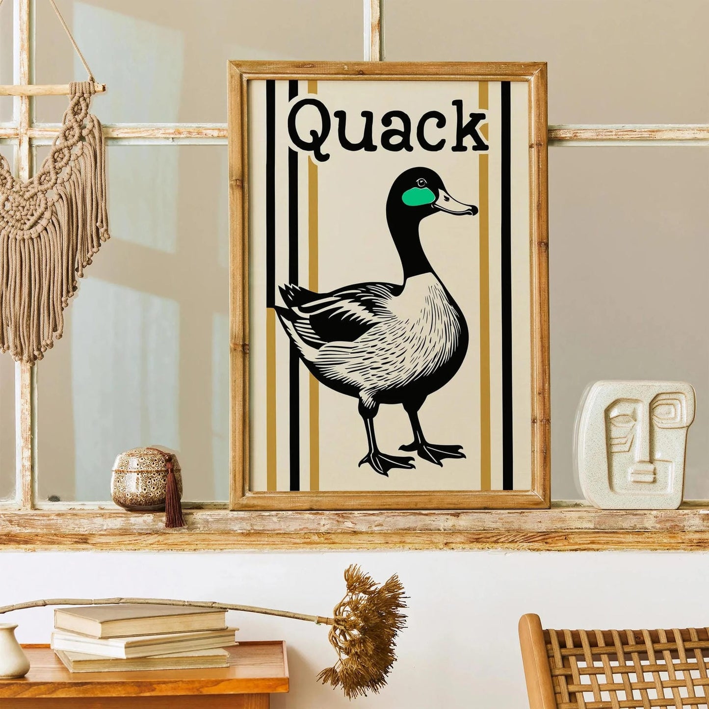 Quack Duck Mid-Century Art Print