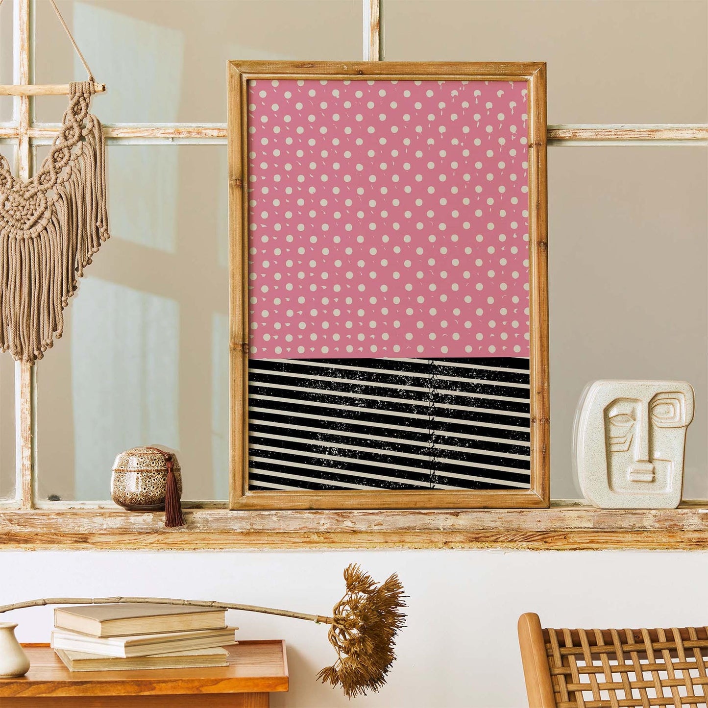 Playful Pink Dot Abstract Poster