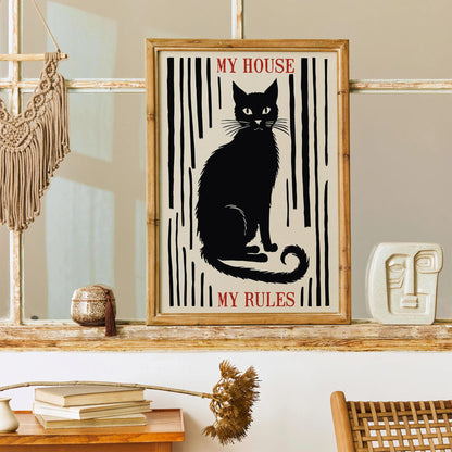 My House My Rules Cat Poster Print