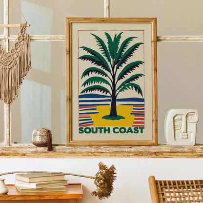 South Coast Palm Tree Travel Poster