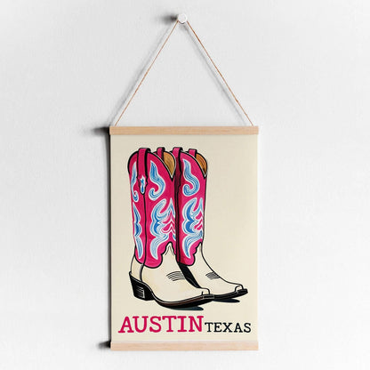 Stylish Texas Cowgirl Boots Print