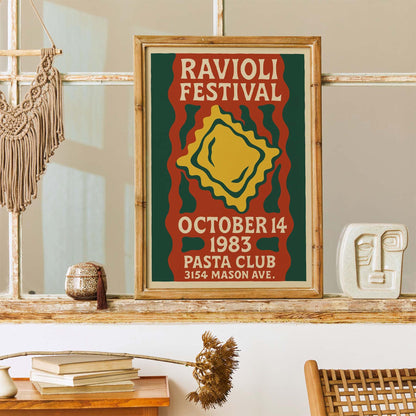 Ravioli Festival Retro Poster