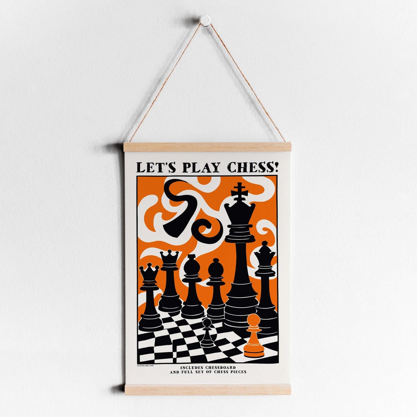 Let's Play Chess Vintage Poster