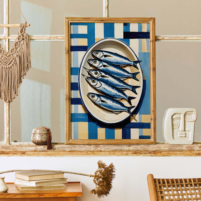 Coastal Sardine Kitchen Wall Art Poster