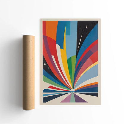 Colorful Retro Space Art Print