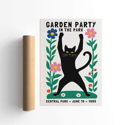 Garden Party 1995 Dancing Cat Poster