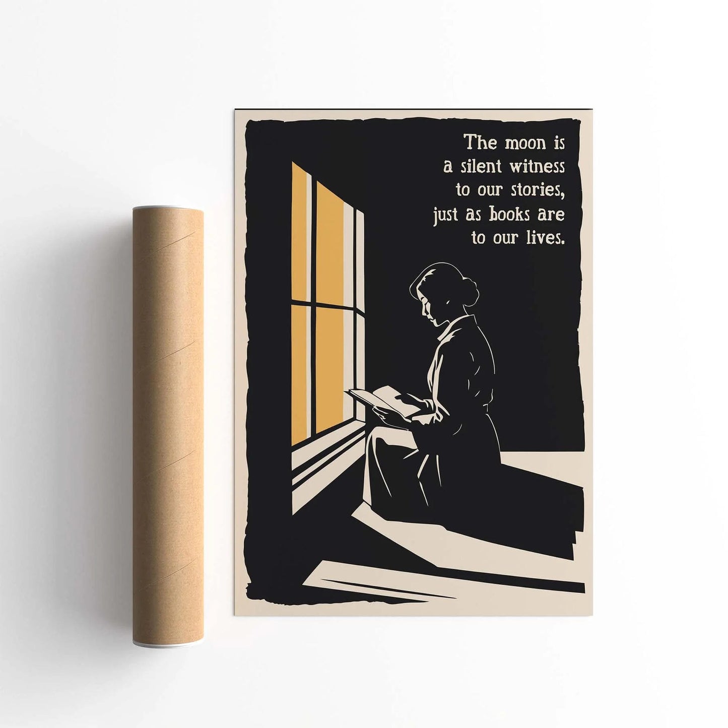 Moonlit Reading Nook Poster Print