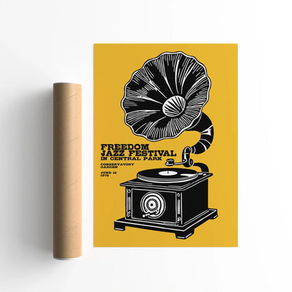 Freedom Jazz Fest 1975 Gramophone Poster