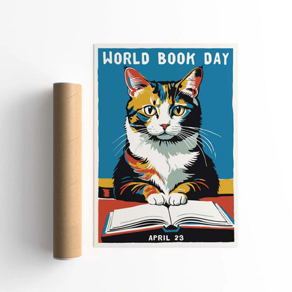 World Book Day Cat Poster Print