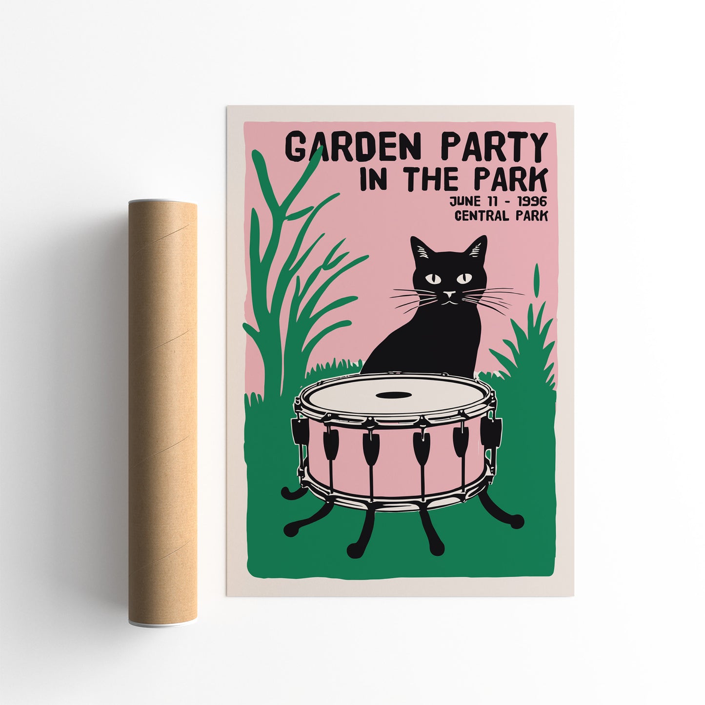 Garden Party in the Park 1996 Cat Drum Poster
