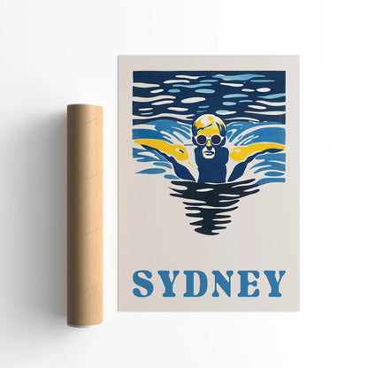 Vintage Sydney Swimmer Poster