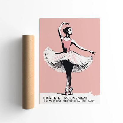 French Ballerina Ballet Poster