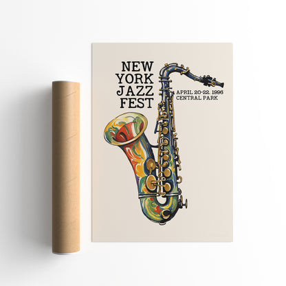 New York Jazz Fest '96 Saxophone Poster