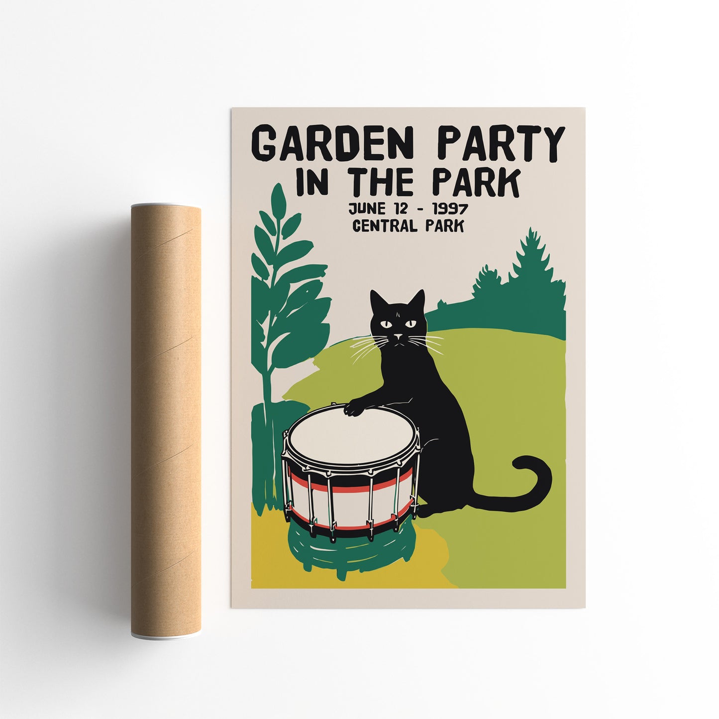Garden Party in the Park 1997 Black Cat Poster