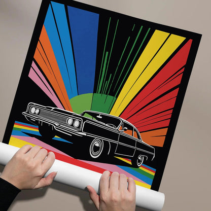 Vintage Drive-In Rainbow Poster