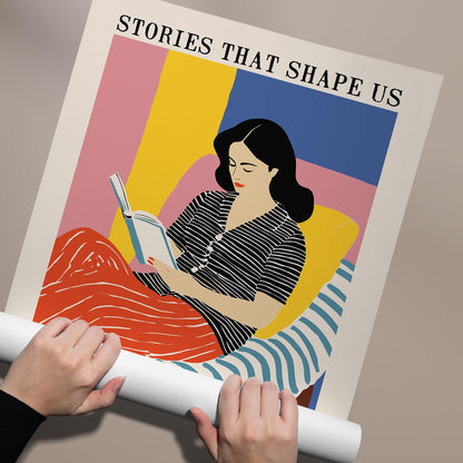 Reading Lady Wall Art Print