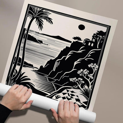 Greece Hydra Harbour Art Print