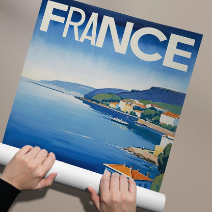 France Riviera Coastline Art Print