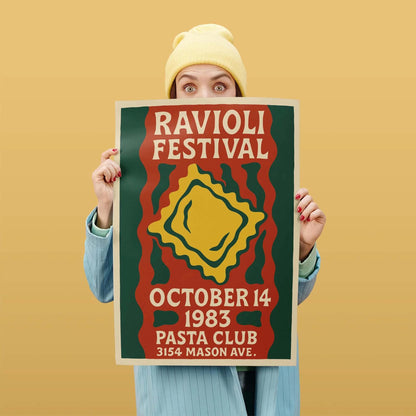 Ravioli Festival Retro Poster