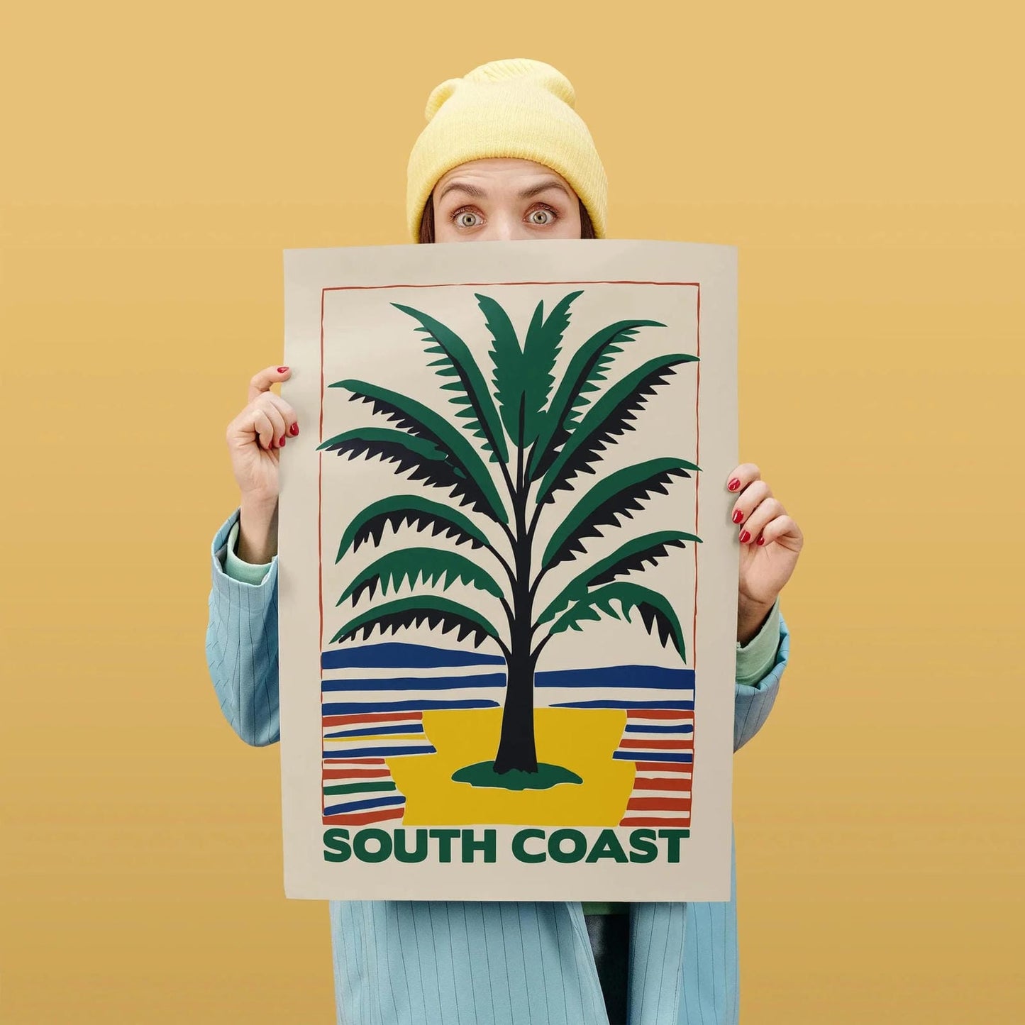 South Coast Palm Tree Travel Poster