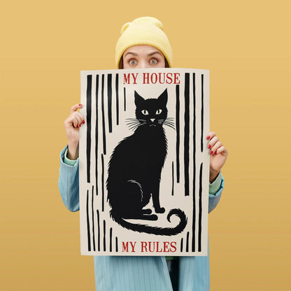 My House My Rules Cat Poster Print