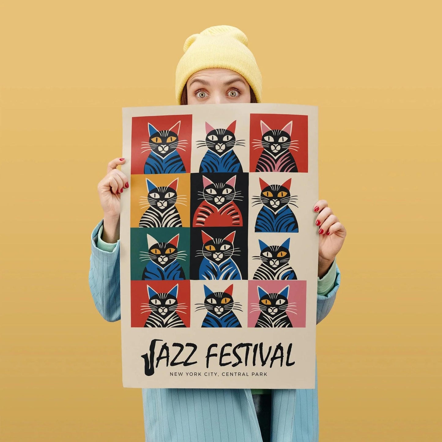 Jazz Festival in NYC Central Park Cats Poster