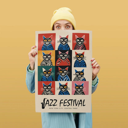 Jazz Festival in NYC Central Park Cats Poster