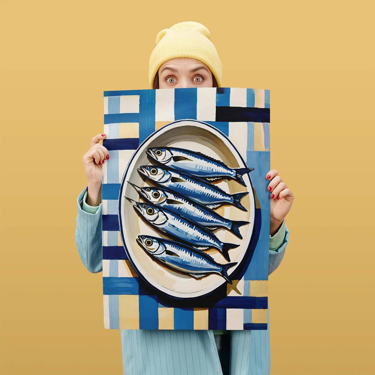 Coastal Sardine Kitchen Wall Art Poster