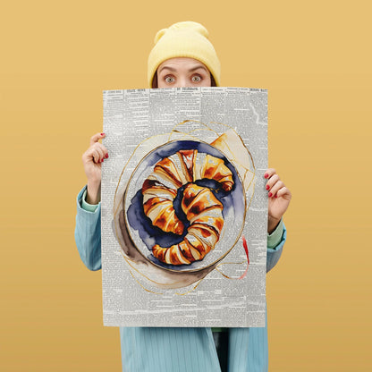 Croissant Art Print - French Breakfast Poster